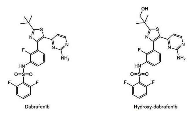开发并验证新的LC-MS/MS要领，，，，，用于定量人血浆中达拉非尼及其主要代谢物羟基达拉非尼 (OHD)。。。。。。本研究中OHD(纯度>99%)通过玩彩网合成